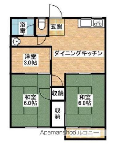 ＪＲ和歌山線 粉河駅 徒歩16分 4階建 築48年(3DK/3階)の間取り写真