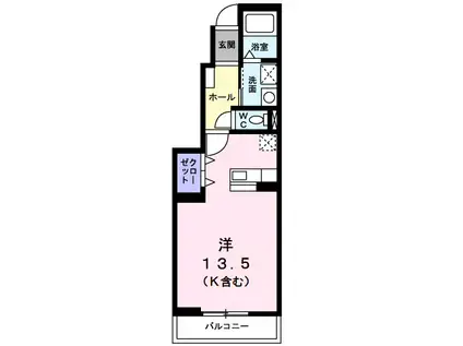 ミルトニア(ワンルーム/1階)の間取り写真