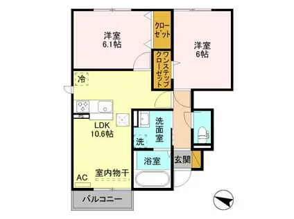 グランドソレイユ A(2LDK/1階)の間取り写真