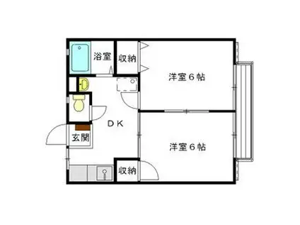 メゾン函南(2K/1階)の間取り写真