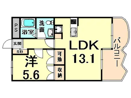 コナヴィレッジ(1LDK/2階)の間取り写真