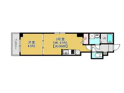 ARCENCIEL幕張(1DK/3階)の間取り写真