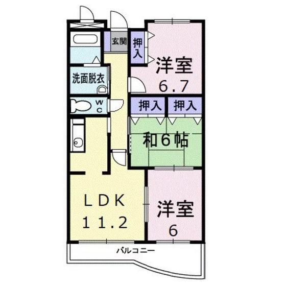 ピュアー双葉(3LDK/1階)の間取り写真