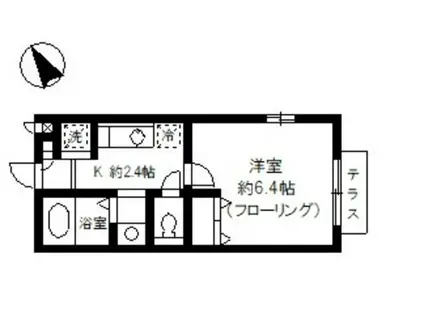 クレール弥生(1K/1階)の間取り写真