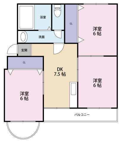 メゾン竹内(3DK/2階)の間取り写真