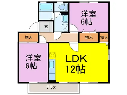 パークロイヤル(3DK/1階)の間取り写真