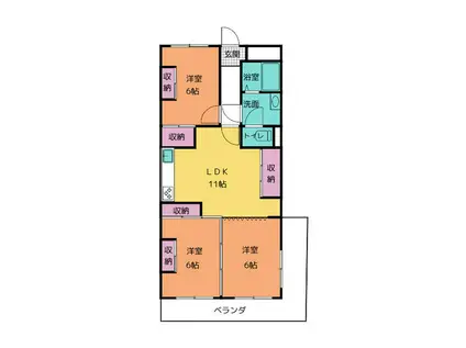 メゾンド長島(3LDK/2階)の間取り写真