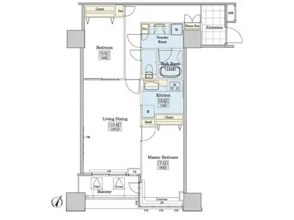レジディアタワー上池袋(2LDK/7階)の間取り写真