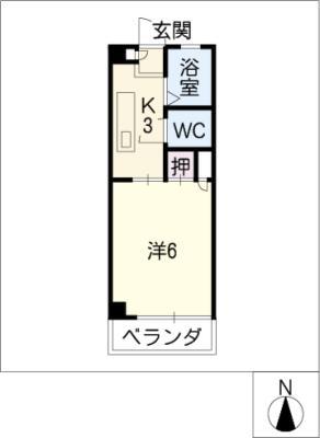 パークM・A・S(1K/3階)の間取り写真
