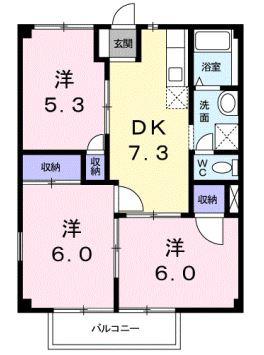 スマイル天満(3DK/2階)の間取り写真