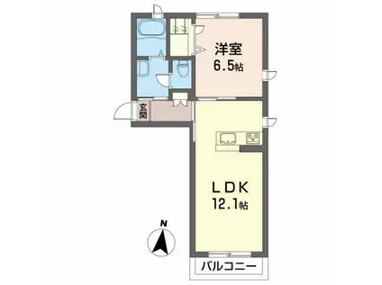 ラ・ルーナ(1LDK/2階)の間取り写真