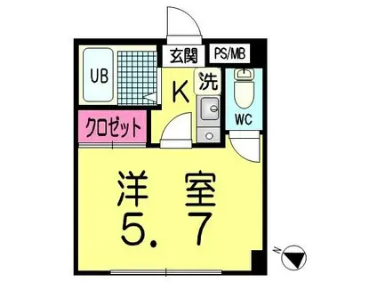 ペパンシェソワ(1K/2階)の間取り写真