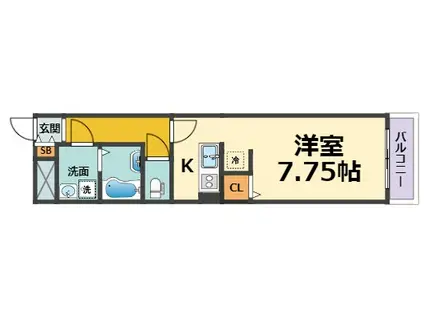 ルミエール(1K/3階)の間取り写真