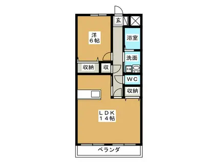 マンションコンセルジュ(1LDK/6階)の間取り写真
