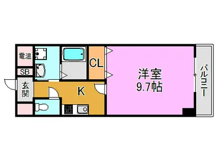 プロミネンス(1K/8階)の間取り写真