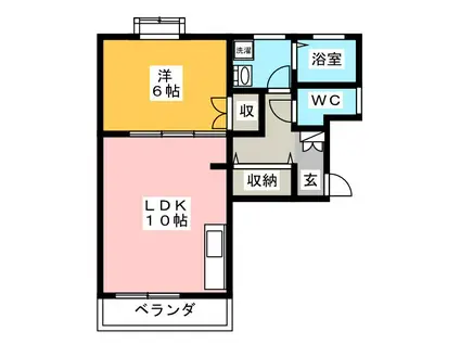 K・TサトウII(1LDK/2階)の間取り写真