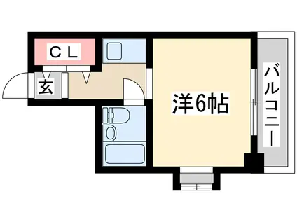 メゾンさくら9(1K/10階)の間取り写真