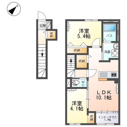 フォレスト アクア(2LDK/2階)の間取り写真