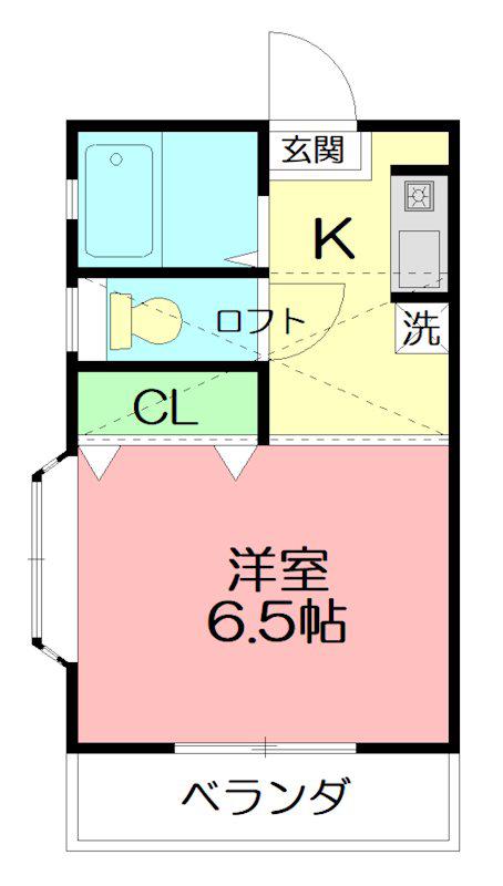 ハイツ矢野(1K/1階)の間取り写真