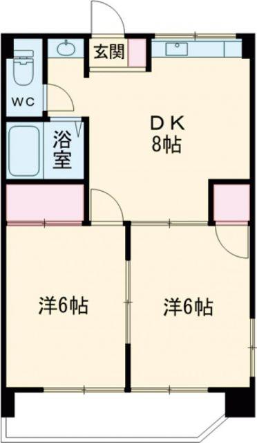 フォレスト居村(2DK/3階)の間取り写真