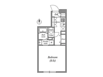 ルネサンスコート中目黒(1K/3階)の間取り写真