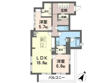 エルシエル(2LDK/2階)の間取り写真