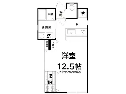 ワンオーワン(ワンルーム/2階)の間取り写真