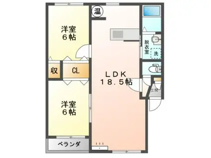 Mハイツ宮の森11(2LDK/1階)の間取り写真