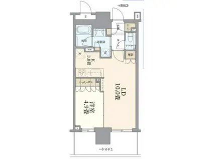 ブランズタワー豊洲(1LDK/28階)の間取り写真