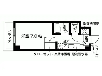 レフィナード(1K/2階)の間取り写真