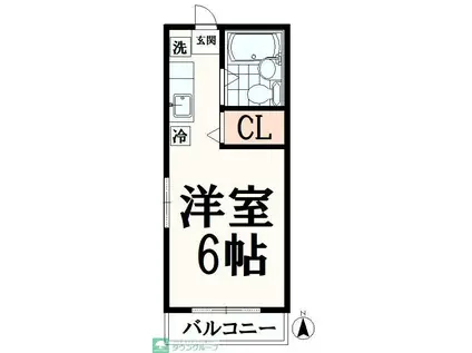 中屋ビル(1K/3階)の間取り写真