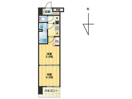 LUXENA KADOMA(2K/12階)の間取り写真