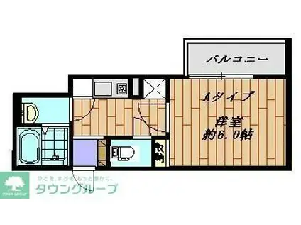 リヴテラス立川(1K/2階)の間取り写真