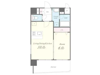 エスペランザアザブ(1LDK/11階)の間取り写真