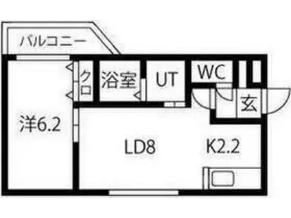 セルバテール南6条(1LDK/2階)の間取り写真