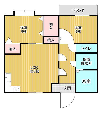 玉木マンション(2LDK/3階)の間取り写真