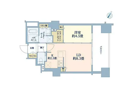 シティハウス横浜(1LDK/16階)の間取り写真