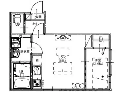 ケイアイレジデンス清瀬2(1LDK/2階)の間取り写真