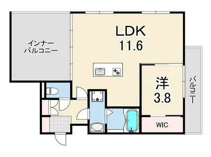 MICA ELENO(1LDK/3階)の間取り写真