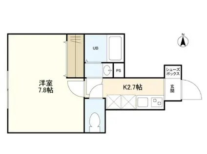 ウェルスクエアイズム四谷大京町(1K/1階)の間取り写真