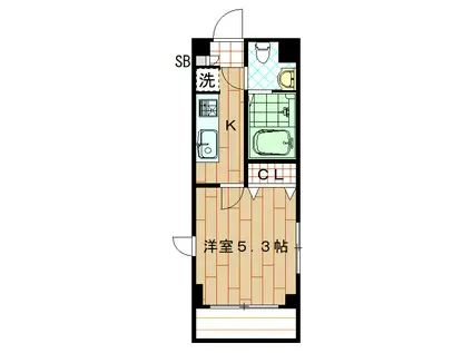 ピュア クリスタル(1K/2階)の間取り写真