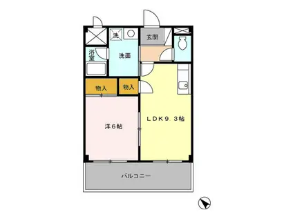 パステルサンライズ(1LDK/2階)の間取り写真