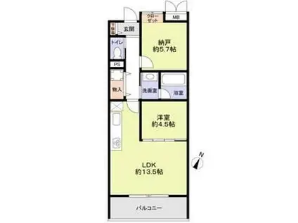 THE TAKASUNA KULTURCE(1SLDK/1階)の間取り写真