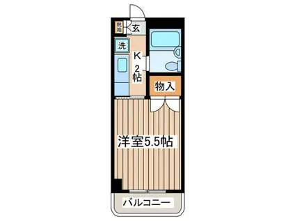 ジュネス永山(1K/1階)の間取り写真