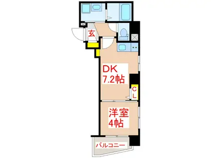 MODENA甲突(1DK/6階)の間取り写真