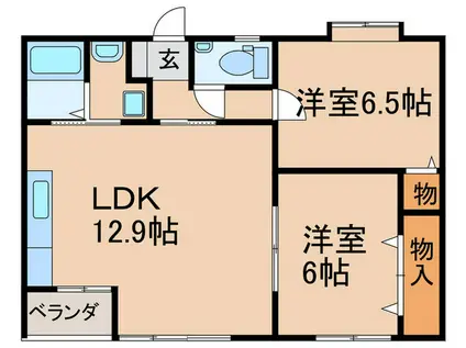 フラワースポット(2LDK/4階)の間取り写真