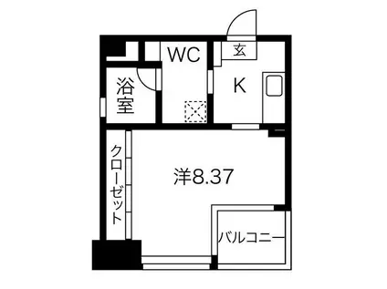 GRAN DUKE 代官町(1K/2階)の間取り写真