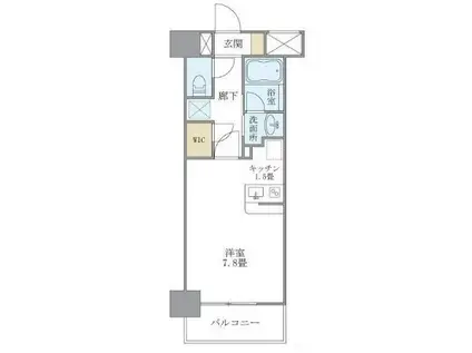 COURS(ワンルーム/9階)の間取り写真