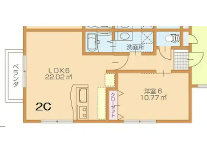 J-001(1LDK/2階)の間取り写真