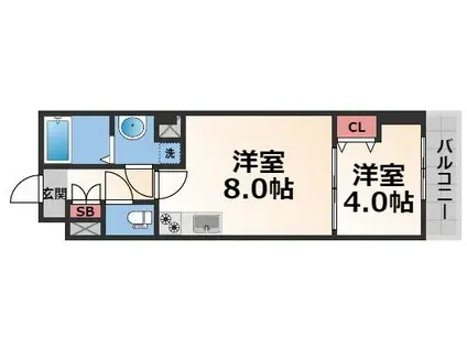 CASA MITO(1LDK/3階)の間取り写真